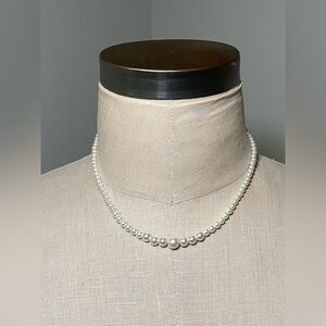 1928 Jewelry Costume White Pearl Strand Necklace 18 Inches